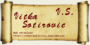 Vitka Sotirović vizit kartica